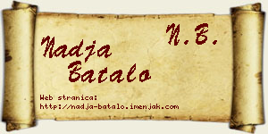 Nadja Batalo vizit kartica